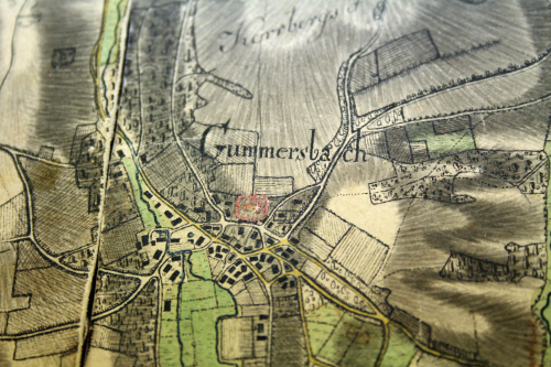 Das Gummersbacher Zentrum  ist als kleine Ortschaft auf der historischen "Hummelkarte" eingezeichnet (Foto: OBK)