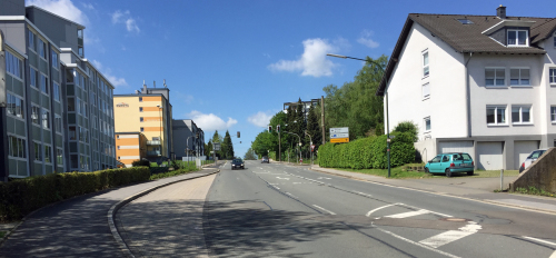 Der Kreuzungsbereich in Fahrtrichtung Gewerbegebiet Wiehagen-West. (Foto: OBK)