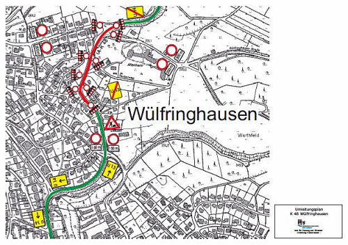 Lageplan der Sanierungsmaßnahmen in Wiehl-Wülfringhausen. (Grafik: OBK)