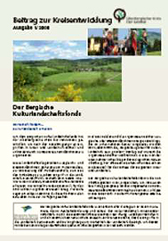 Stark verkleinmerte Abbildung der Titelseite des Beitrages zur Kreisentwicklung Ausgabe 1/2008 "Der Bergische Kulturlandschaftsfonds"