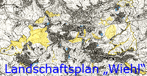 Stark verkleinerte Abbildung der Karte zum Landschaftsplan "Wiehl"