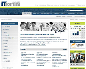 Homepage der neuen Internetpräsenz des IT-Forums Oberberg