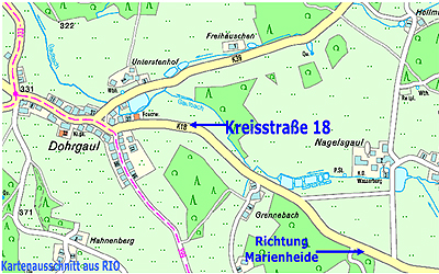 Lageplan aus RIO - Kreisstraße 18 Dohrgaul Richtung Marienheide