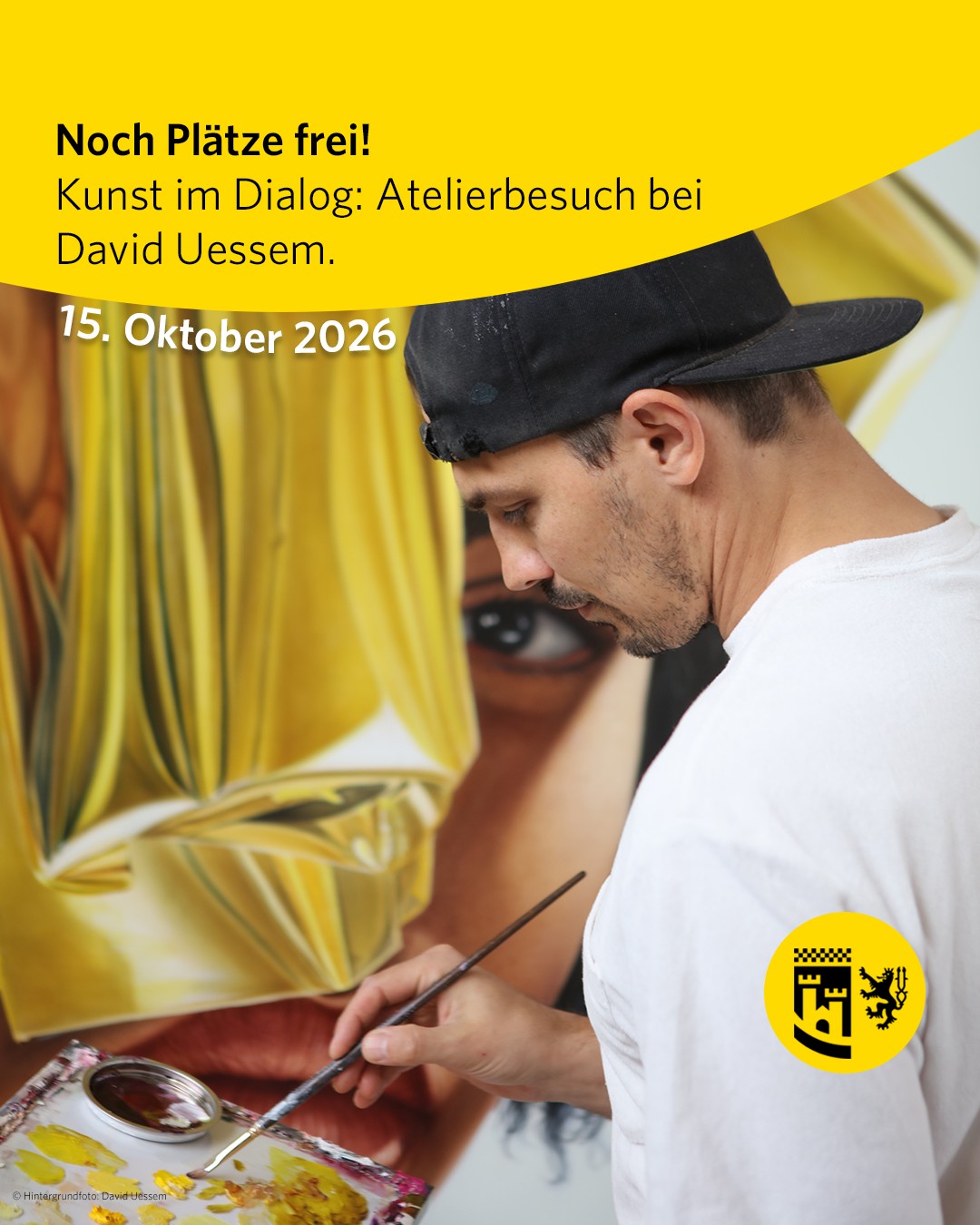 🎨 Kunst im Dialog: Atelierbesuch bei David Uessem

Wie entsteht Kunst? Welche Ideen, Fragen und Prozesse stehen hinter einem Werk? Und wie verändert sich der Blick auf Kunst, wenn man direkt mit dem Kunstschaffenden ins Gespräch kommt?

Mit der neuen Veranstaltungsreihe „Kunst im Dialog“ laden die Volkshochschule Oberberg und das Kulturamt des Oberbergischen Kreises dazu ein, zeitgenössische Kunst in der Region zu erleben. 

Den Auftakt macht der renommierte Künstler David Uessem in Gummersbach-Berghausen. Bei seinem Atelierbesuch könnt Ihr seine Arbeiten kennenlernen und mit ihm über Kunst, seinen kreativen Prozess und die Entstehung seiner Werke ins Gespräch kommen.

📅 Donnerstag, 15. Oktober 2026
🕕 18–20 Uhr
📍 Atelier David Uessem
Helene-Ufer-Straße 5–7, Gummersbach-Berghausen

💡 Die Veranstaltung ist gebührenfrei.

👉 Anmeldung:
VHS Oberberg | info@vhs-oberberg.de
Kursnummer: B2613051

#oberbergischerkreis #oberberg #meinschönsterlandkreis #obk #oberbergisch #oberbergischesland #kreisverwaltung #bergischesland #museumundforumschlosshomburg #schlosshomburg #museum #schloss #nümbrecht #ausstellung #veranstaltung