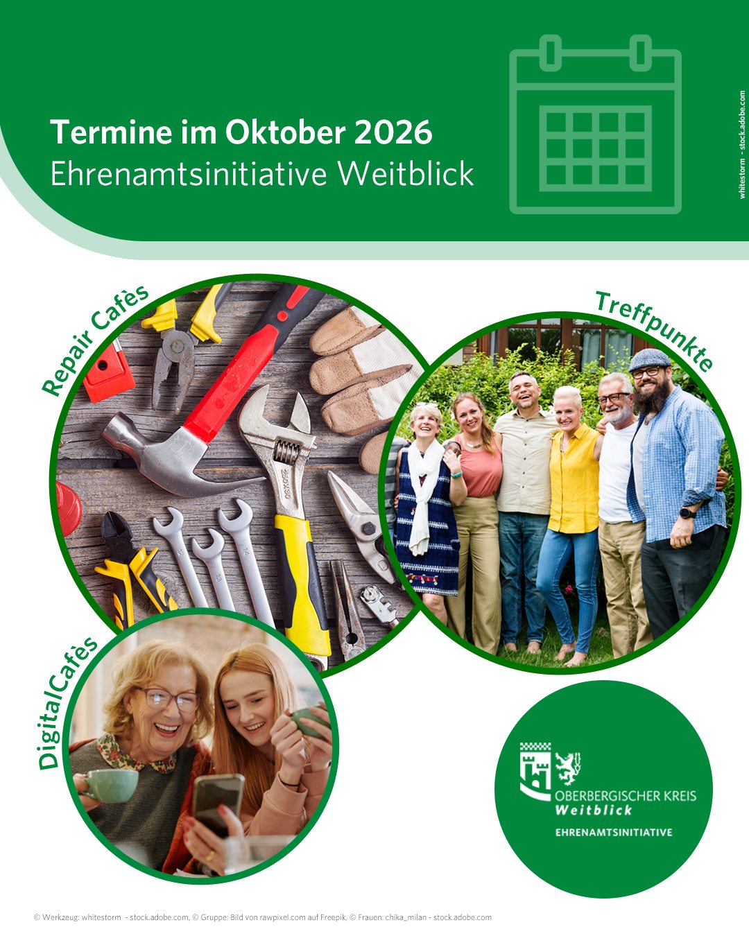 Unsere Ehrenamtsinitiative Weitblick setzt vielfältige Projekte in den oberbergischen Städten und Gemeinden um.

📅 Die Repair Cafés, Digital Cafés und weitere Treffpunkte sind ein Angebot an alle interessierten Menschen.

📸 Unsere Grafiken geben euch einen Überblick über die anstehenden Termine.

Mehr Info:
👉  www.obk.de/weitblick
👉  www.obk.de/repair
👉  www.obk.de/treffpunkte 

#ehrenamt #repaircafe #reparierenstattwegwerfen #digitalcafe #treffpunkte #ehrenamtsinitiative #weitblick #oberbergischerkreis #meinschönsterlandkreis