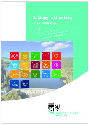 Die dritte Ausgabe des Magazins "Bildung in Oberberg" ist erschienen und gibt Einblicke in die Netzwerkarbeit. Das Thema „Bildung für Nachhaltige Entwicklung (BNE)“ steht in dieser Ausgabe im Mittelpunkt. Das Bildungsbüro wünscht viel Spaß beim Entdecken! (Grafik/ Foto: OBK)