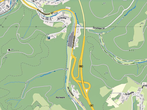 Die Einmündung der B55 / L337 in Reichshof-Pochwerk soll entschärft werden. (Grafik/Foto: RIO/OBK).