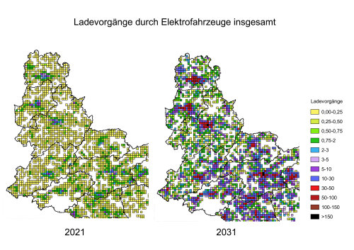 Entwicklung der Ladevorgänge in der Kreismitte und in den Nordkommunen des Oberbergischen Kreises durch Elektrofahrzeuge insgesamt. (Foto/ Grafik: OBK)