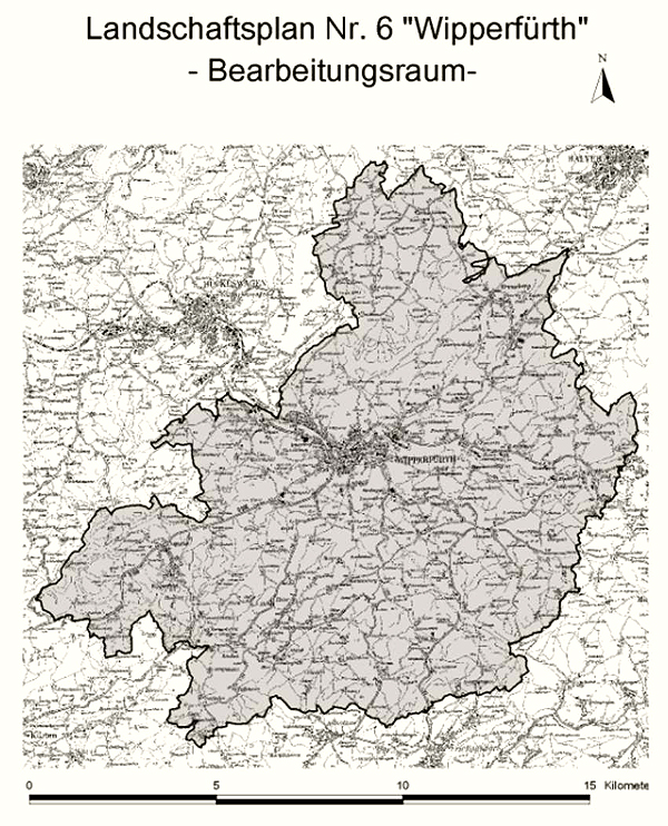 Verkleinerte Darstellung der Karte Landschaftsplan Nr. 6 - "Wipperfürth" - Berarbeitungszeitraum