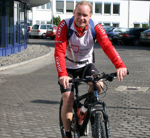 Nico Hertgen begleitete die Läufer auf dem Rad (Foto:OBK)
