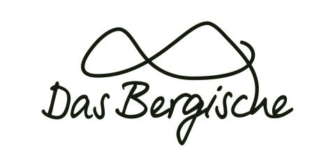Logo mit dem Schriftzug 'Das Bergische' in geschwungener Handschrift und einer stilisierten Bergsilhouette darüber.