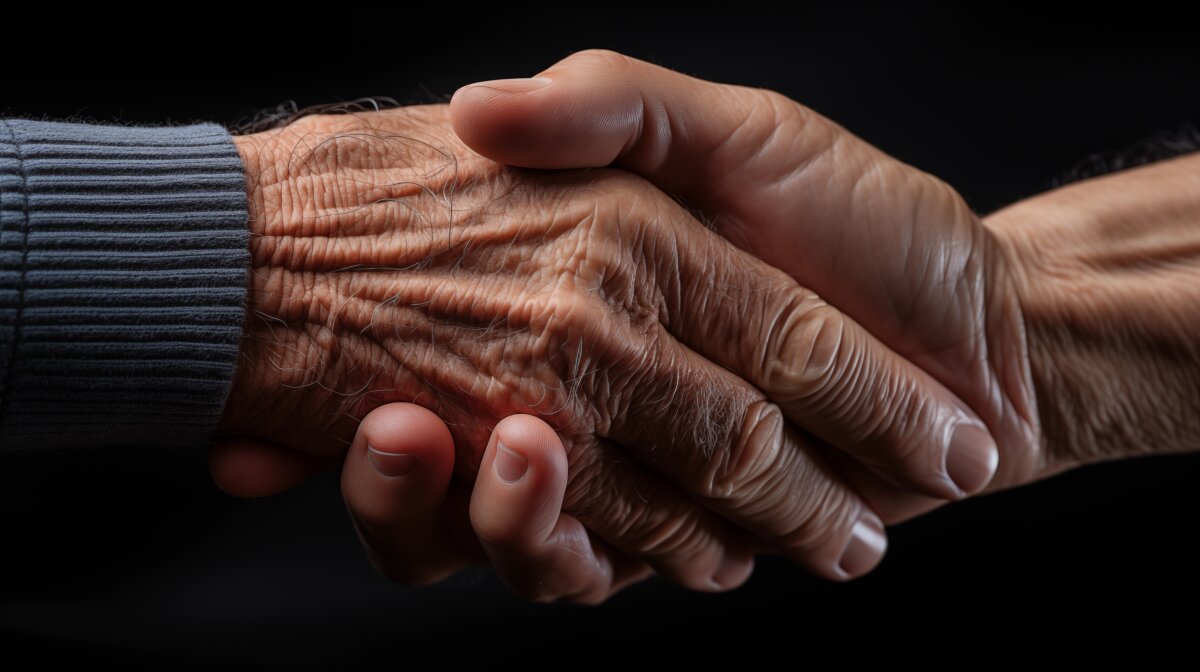Alter Mann gibt jungem Mann die Hand - Handschlag - Nachfolger